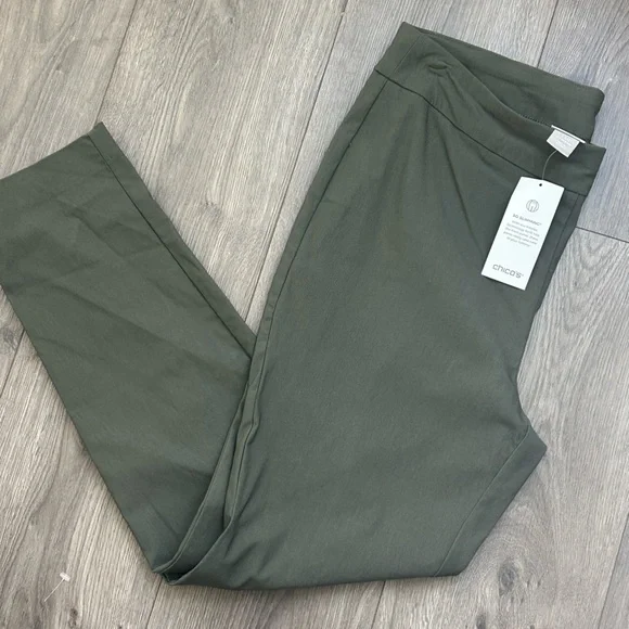 Chico's Olive Green Slimming Trousers Pants - Picture 2 of 12